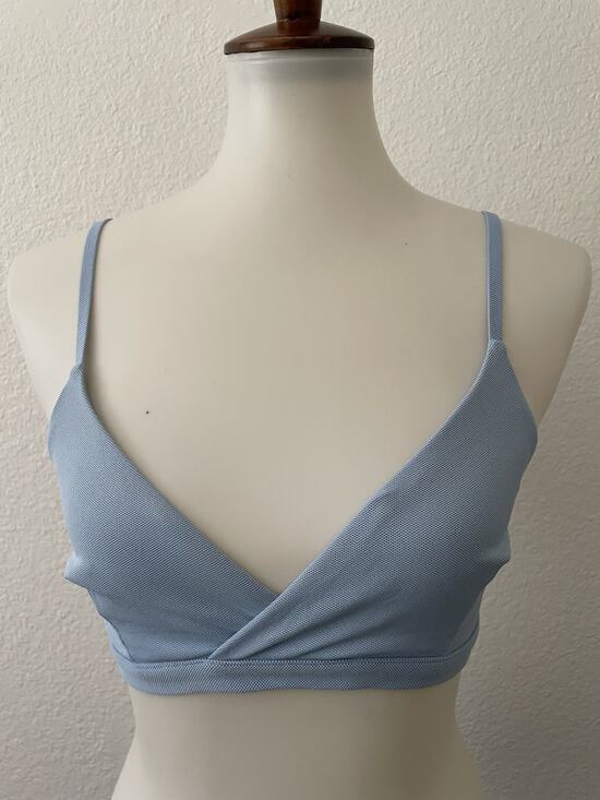 COS Other - COS Bikini Top Womens 8 Light Blue Excellent Wrap Front Textured Swim